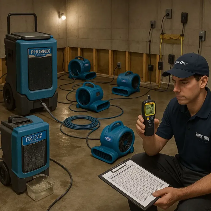Structural Drying and Dehumidification process in Mapleton, MN
